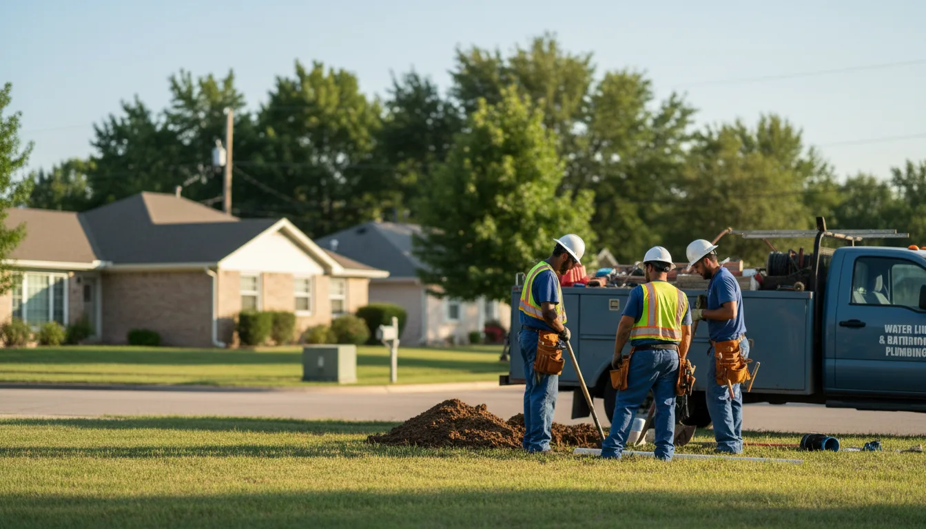 Residential water line and bathroom plumbing service in Cuba, KS